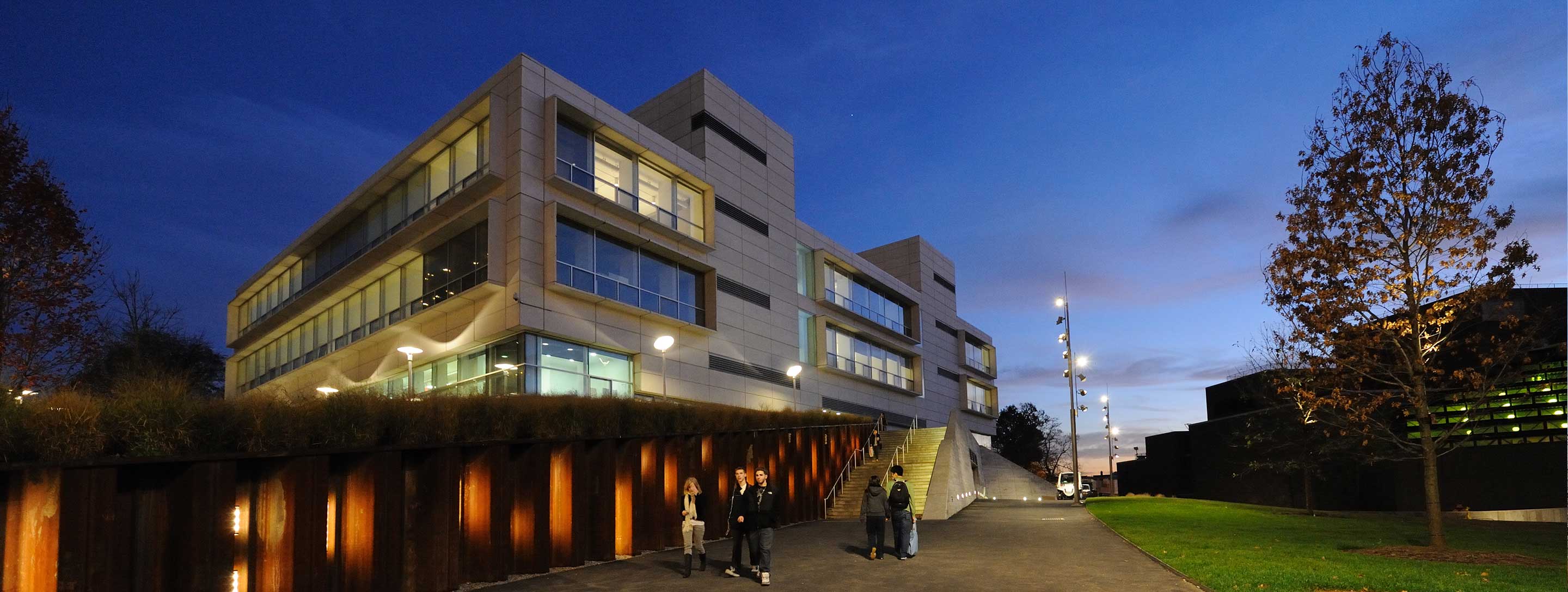 Spitzer School at dusk