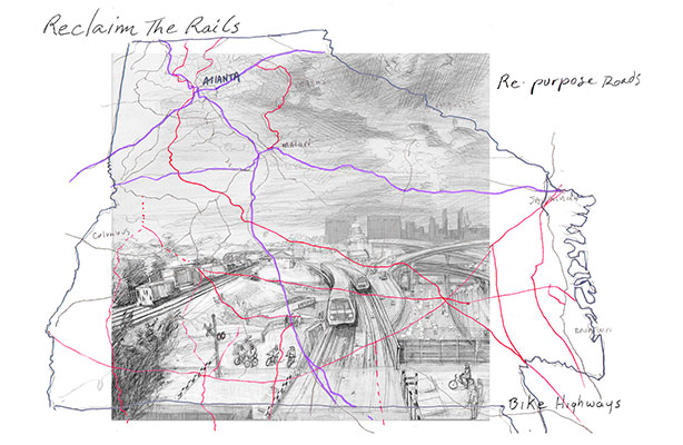 Anina Gerchick's Reclaim the Rails drawing