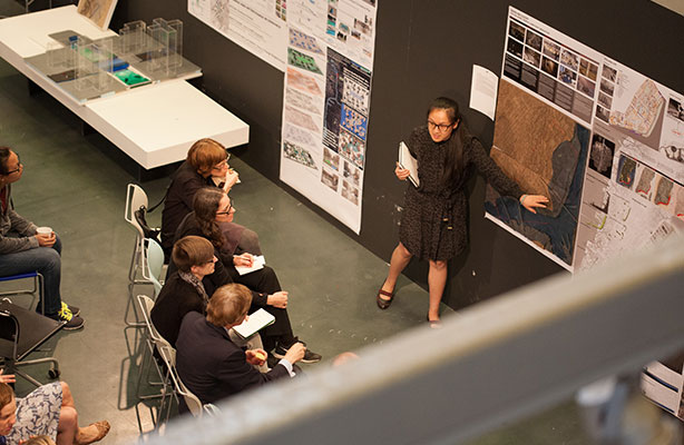 photo: MLA final review in Spitzer School Gallery