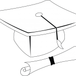 graduation cap and scroll