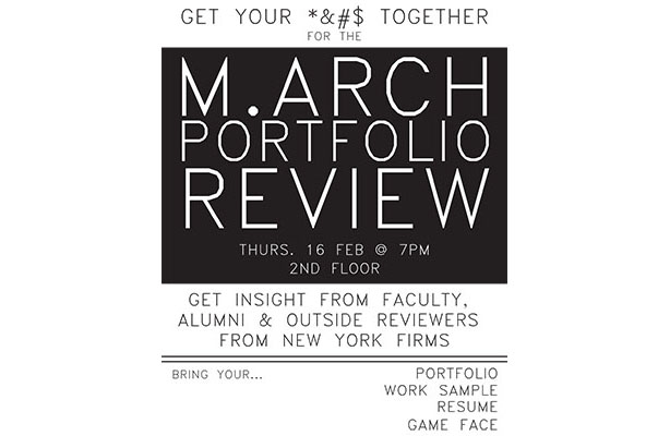 poster: M Arch Portfolio Review