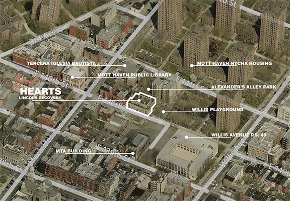 photo: aerial view of the Lincoln Recovery Center’s block