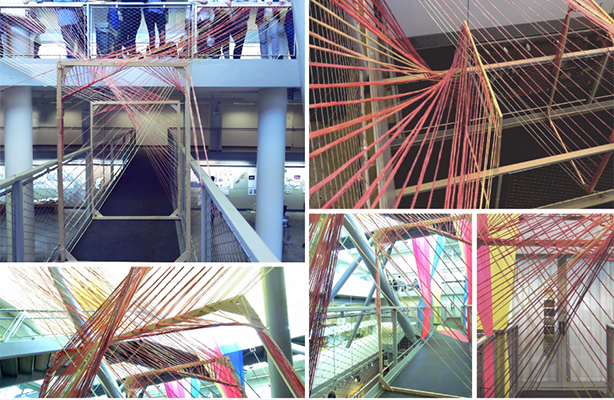 assemblage of photos of an installation