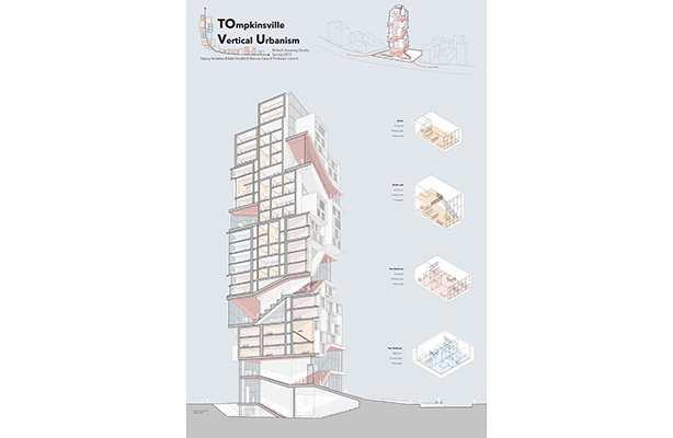 “TOVU: Tompkinsville on Vertical Urbanism” by Marcos Gasc, Nancy Kelleher, and Matt Shufelt.