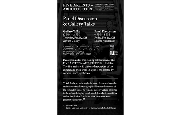 Five artists panel flyer