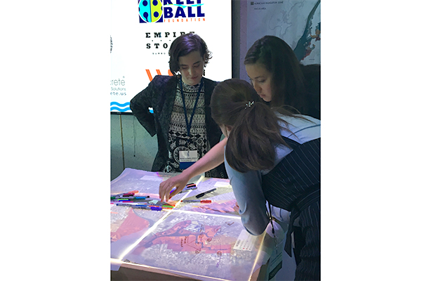 photos from student led workshop with light table