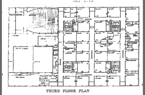 Curtis Davis IS 201 3rd floor plan construction documents 1964-66