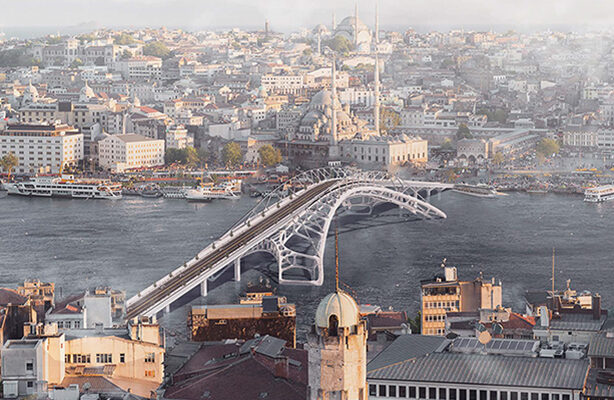 Aerial View of Galata Bridge