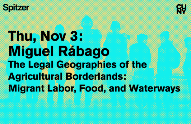 The Sciame Lecture flyer showcases silhouettes of five individuals in cyan against a muted green background.