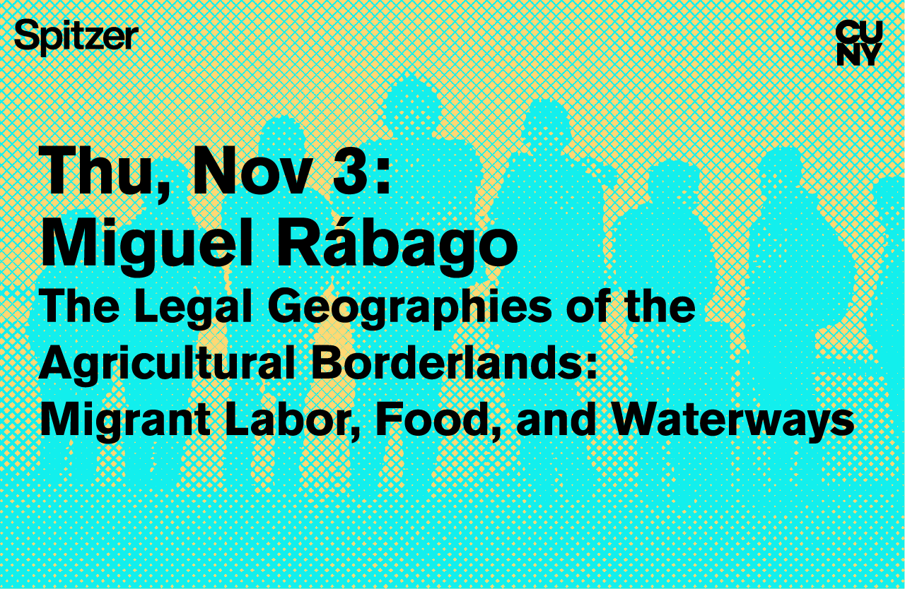 The Sciame Lecture flyer showcases silhouettes of five individuals in cyan against a muted green background.