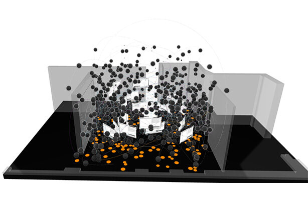 Architectural drawing of the DMUxLisbon installation.