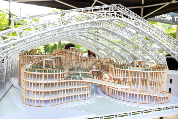 A photograph depicting a model reimagining the Kingsbridge Armory.