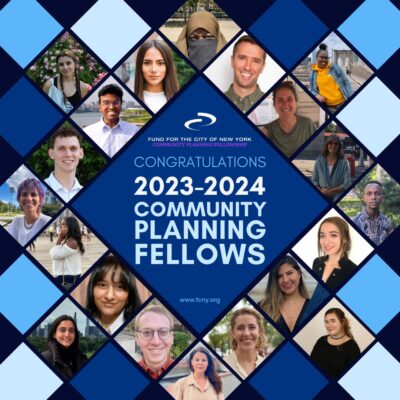A collage featuring headshots of the 2023-2024 Community Planning Fellows.