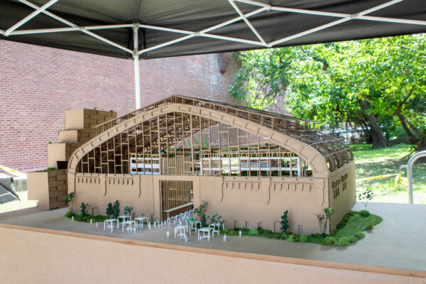 A photograph depicting a model reimagining the Kingsbridge Armory.