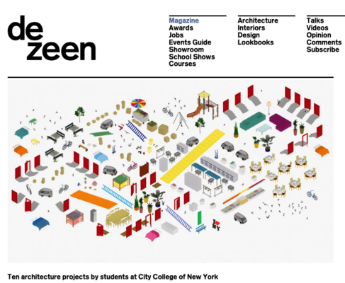 Drawing of street furniture in Manhattan's Chinatown district.