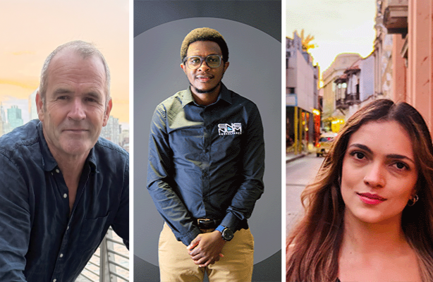 Nyc Community Planning Fellows 2025 Jonathan Stirling MLA '26, Ziko Malambo MS Arch ’26, and Alejandra Páez UD ’25