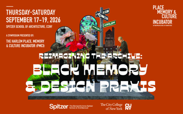 A flyer with an orange background for the symposium 
